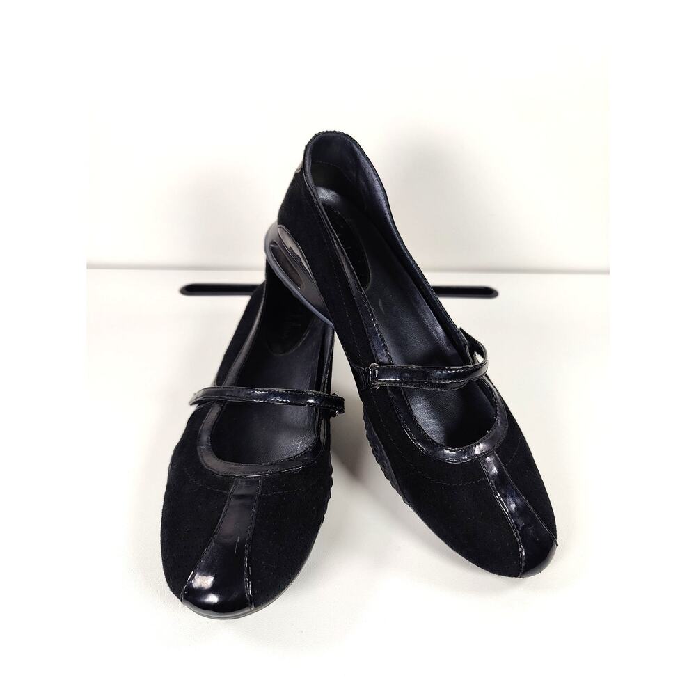 Cole Haan x Nike Air Mary Jane Flats Black Suede Patent Leather 8B Comfort